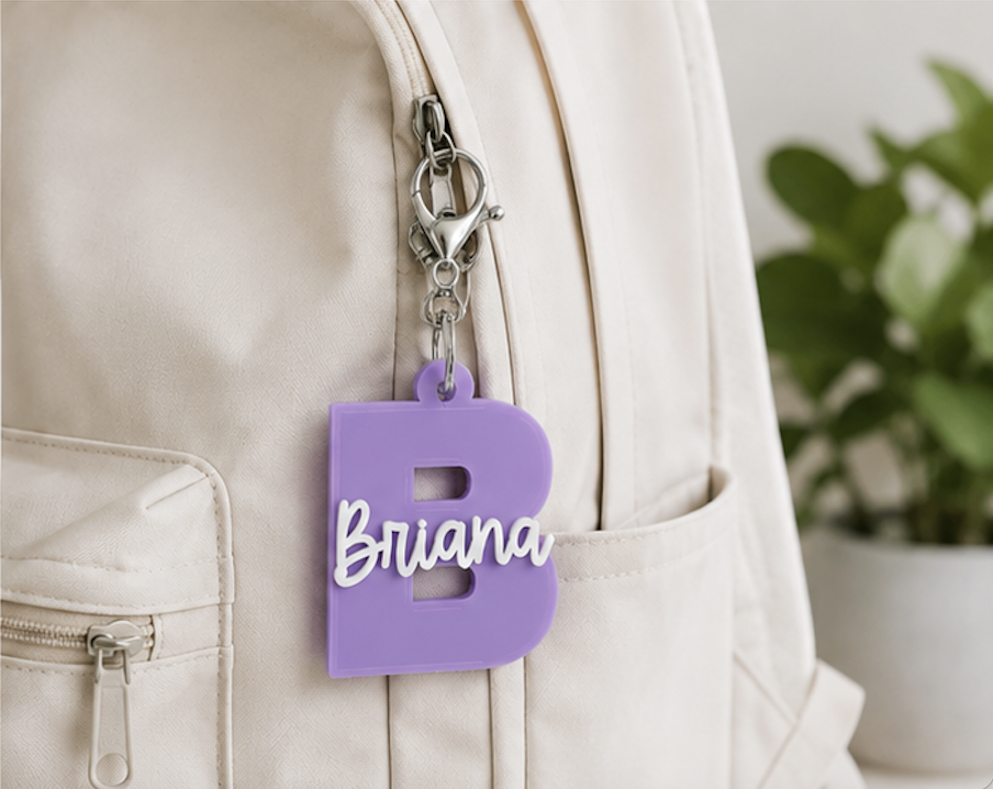 Initial Acrylic Bag Tag